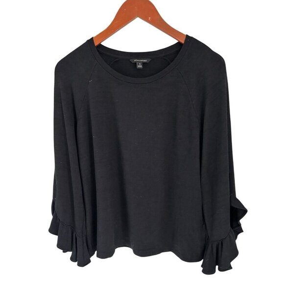 Banana Republic Sweaters - Banana Republic Small Pullover Sweater Black Knit Ruffle Cuff Long Sleeves